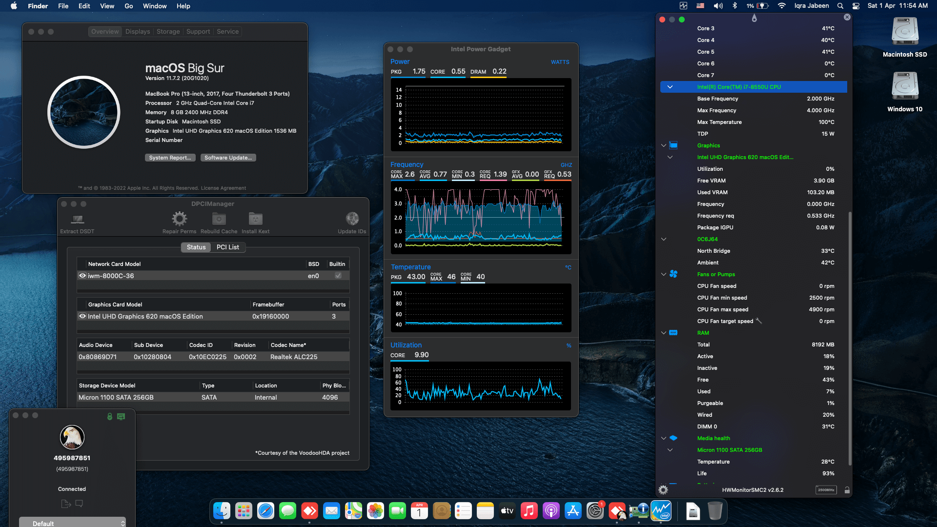 Dell Inspiron 13 5379 [KabyLake R   Intel HD 620 + I2C]   OpenCore 1